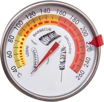 Termometër furre Orion, montim në derë, 40°C-260°C, 33 cm, argjendtë