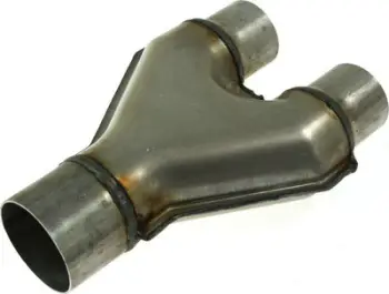 Shpërndarës shkarkimi inox Y Pipe Collector, dalje 2.5", hyrje 2", argjendtë