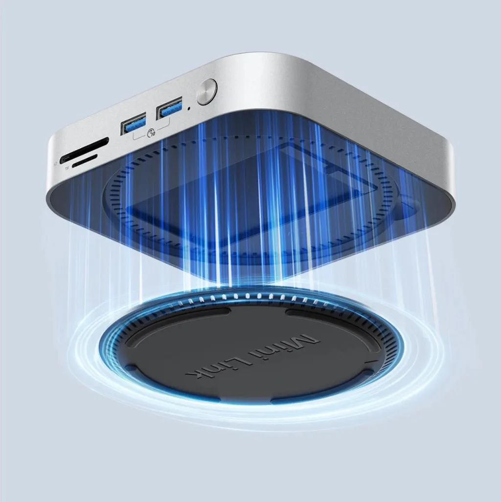 Docking station, Orico MiniLink, 9-në-1 me bay M.2 SSD NVMe, USB-C, për Mac mini/PC, argjendtë - 6