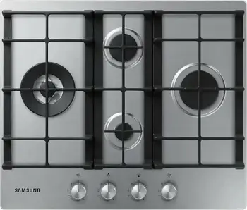 Pianurë gazi e inkastruar, Samsung NA64H3041BS/L1, 4 djegës, 10.3 kW, ndezje elektrike, grila gize, mbajtëse Wok, argjendtë Inox