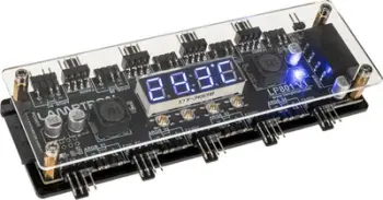 Kontrollues ventilatorësh Lamptron LP801, 8 porta PWM, ekran temperaturë, i zi