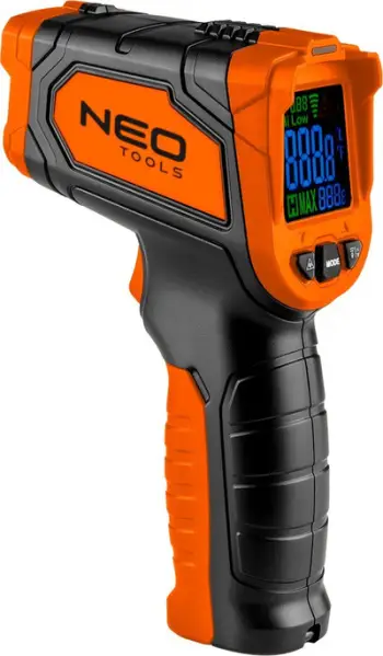 Termometër infra të kuqe Neo, pa kontakt, -50°C deri 880°C, portokalli