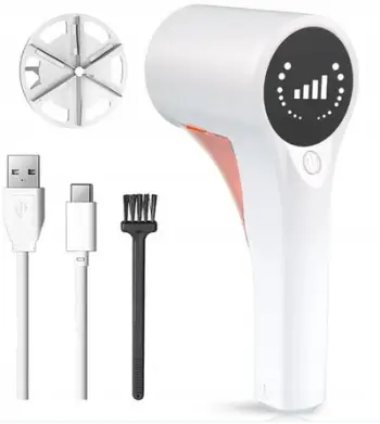 Makineri pa kabllo për heqjen e topthave, me bateri të rikarikueshme, karikim USB C, gri