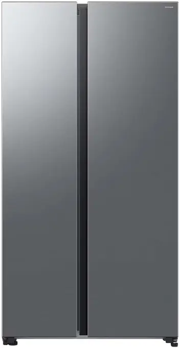 Frigorifer side-by-side Samsung RS70F65QDTEO 659L AI Twin Cooling Plus SpaceMax shpërndarës ujë/akull Wi‑Fi klasa D, argjendtë mat