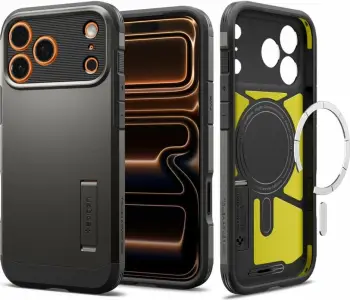 Mbështjellës Spigen Tough Armor "T" MagSafe për iPhone 17 Pro / 17 Pro Max, mbrojtje e fortë TPU+PC me shkumë, MagSafe, gri