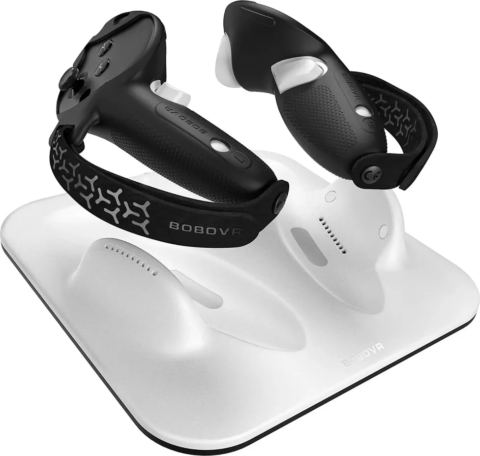 Set karikimi kontrollorësh BoboVR CD3, wireless magnetik, për Meta Quest 3/3S, me doreza dhe bateri, e bardhë - 1