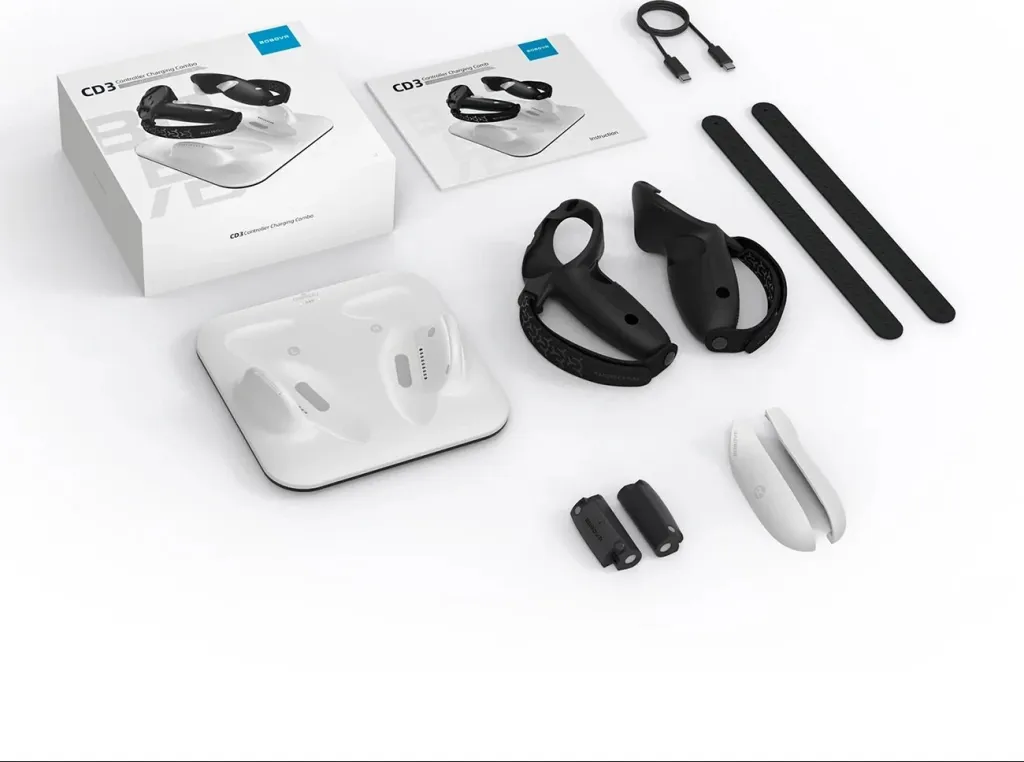 Set karikimi kontrollorësh BoboVR CD3, wireless magnetik, për Meta Quest 3/3S, me doreza dhe bateri, e bardhë - 4