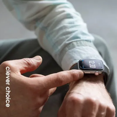 Rrip ore Crong Liquid për Apple Watch, 44/45/46/49 mm, silikon, grafit - 4