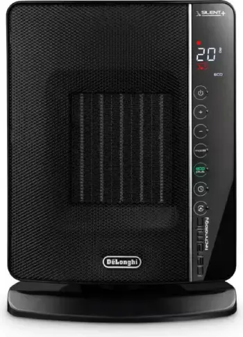 Ngrohës me ventilator, DeLonghi, DCH7993ER.BC, 2400 W, për dhoma deri 70 m³, funksion Eco, i zi
