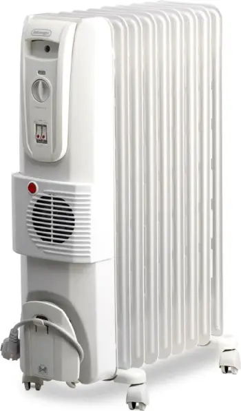 Radiator me vaj elektrik, DeLonghi KH770925V, 2500W, 9 elemente, me ventilator, bardhë