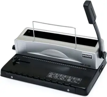Makineri për lidhje dokumentesh Wallner HP 2108, sistem spirale teli 3:1, kapacitet deri 125 fletë, gri
