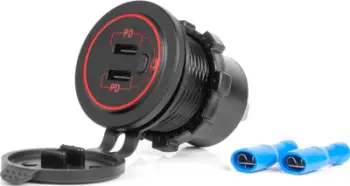Karikues makine AMiO 04224, 2 dalje USB dhe USB C, i zi