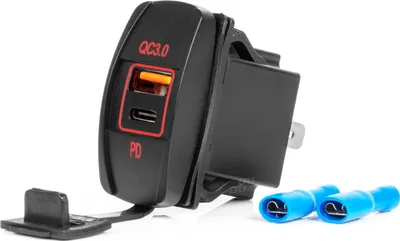 Karikues makine AMiO 04229, 2 porta USB dhe USB C, Quick Charge 3.0, i zi - 1