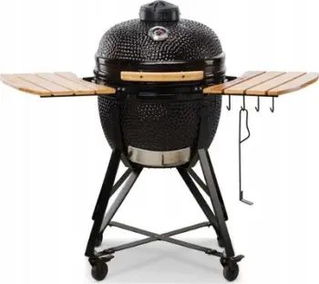 Grill qeramik Kamado BONO Media Classic, 20", BBQ smoker dhe furrë, i zi