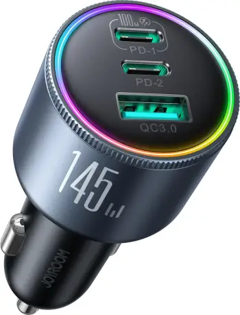 Karikues makine Joyroom JR-CCN07 145W 2xUSB-C + USB-A me kabllo USB-C 100W, gri e errët