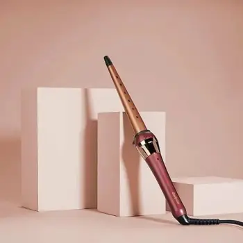 ondulues flokësh BaByliss 2523PE konik 25-13 mm Advanced Ceramics 30 temperatura 150-210°C quartz-ceramic, ngjyrë rozë e artë/bordo
