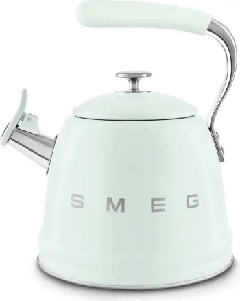 Çajnik me fishkëllimë, Smeg, CKLW2001PG, 2.3 L, inoks, për induksion/gaz/elektrik, jeshile pastel