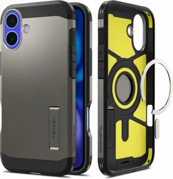Mbrojtëse telefoni Spigen Tough Armor MagSafe, për iPhone 16, Gunmetal