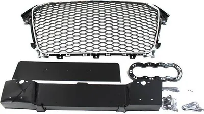 Grillë përpara MTuning për Audi A4 B8 RS Style, krom e zezë, PDC, 2012 2015 - 1