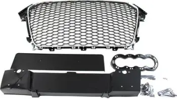 Grillë përpara MTuning për Audi A4 B8 RS Style, krom e zezë, PDC, 2012 2015