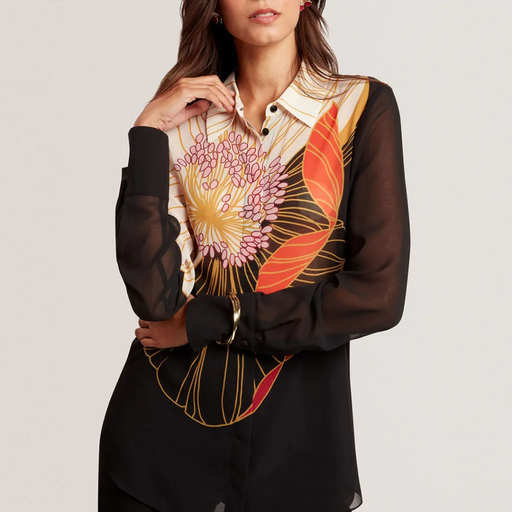 Këmishë Printed Long Line Shirt - 1