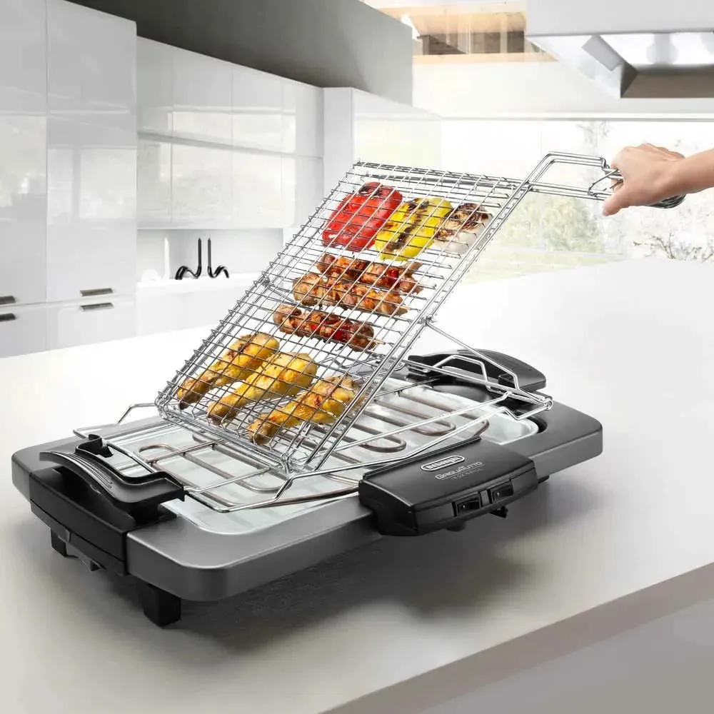 Grill elektrik tavoline, DeLonghi BQ80X, 2450 W, sipërfaqe 41x28 cm, inox - 2
