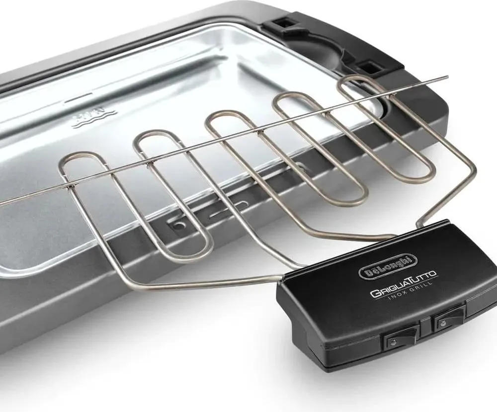 Grill elektrik tavoline, DeLonghi BQ80X, 2450 W, sipërfaqe 41x28 cm, inox - 4