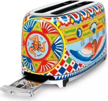 Toster, Smeg, TSF02DGEU Sicily is my Love, 1500W 4 slota 6 nivele pjekjeje, funksione Reheat/Defrost/Bagel, shumëngjyrësh