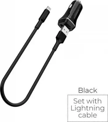 Karikues makine Borofone BZ2, 2x USB A 2.4A, me kabllo Lightning, i zi