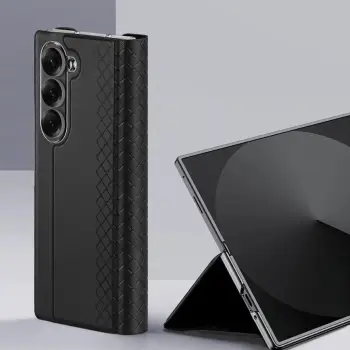 Mbështjellës celular Dux Ducis Brill për Samsung Galaxy Z Fold7, mbyllje magnetike, funksion qëndrimi, xhep karte, PU, e zezë