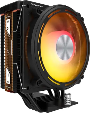 Ftohës CPU aktiv, Darkflash E400, 120mm PWM 800-2000 RPM, 4 heatpipe 6mm Direct Touch, ekran LED temperaturë, TDP 230W, ARGB, i zi