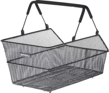 Shportë biçiklete Basil Cento Rear Basket, çelik, për mbajtëse të pasme, e zezë