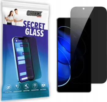 Xham mbrojtës privatësie Grizz SecretGlass për Honor 80 GT, xham qeramik, transparencë e lartë, i zi