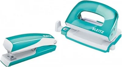 Set stapler dhe shpues letrash Leitz NeXXt WOW Mini, 10 fletë, shumëngjyrësh - 1
