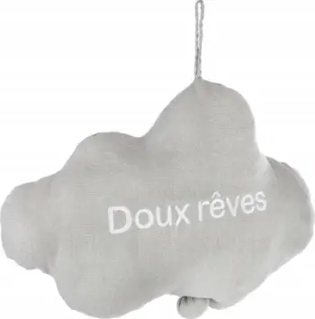 Dekor varës për fëmijë cloud, lodër muzikore, 30 cm, gri