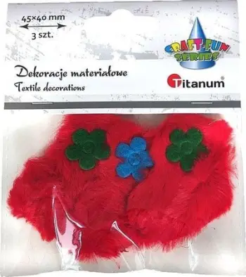 Dekor zemre tekstili Titanum Red Hearts, set 3 copë, të kuqe