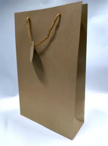 Qese dhurate Gift Bag Craft, 40x25x10cm, kafe natyrale