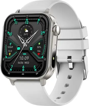 Smartwatch, Colmi P80, 1.83" HD 60 Hz, thirrje me Bluetooth, 100+ moda sportive, matje HR/SpO2, IP67, USB-C, argjendtë