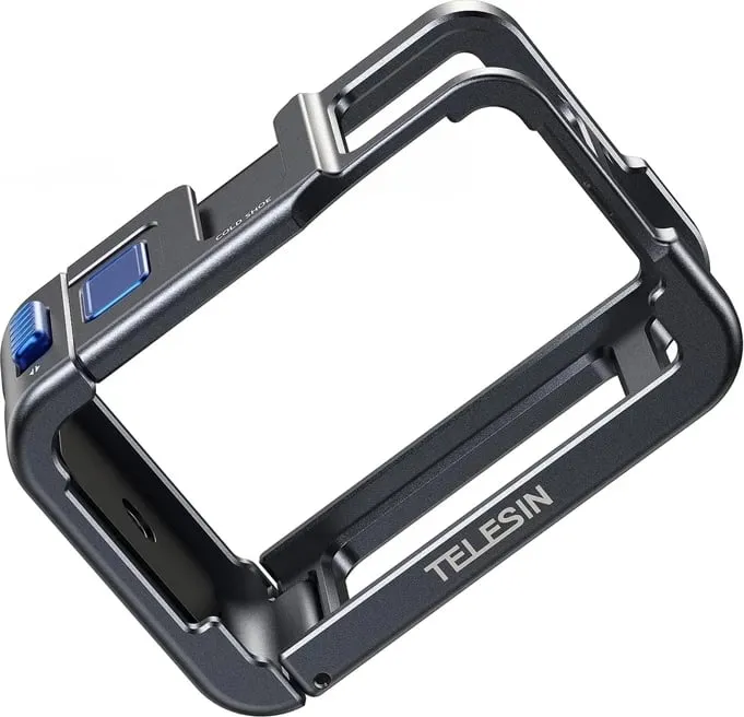 Kasë metalike për kamerë aksioni, Telesin, S6-FMS-13BK-TDJ, për DJI Osmo Action 5/4/3, alumin 54 g, e zezë - 1