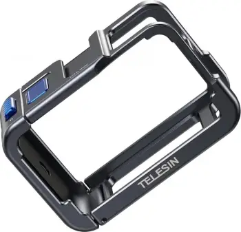 Kasë metalike për kamerë aksioni, Telesin, S6-FMS-13BK-TDJ, për DJI Osmo Action 5/4/3, alumin 54 g, e zezë