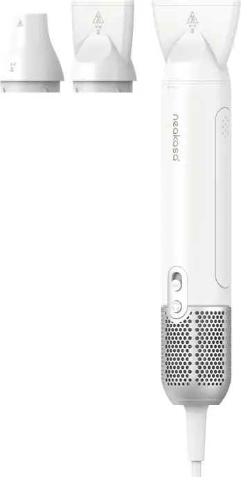 Tharëse qimesh për kafshë Neakasa F1, 1300 W, 2 shpejtësi, 4 nivele nxehtësie, ≤85 dB, 62 m/s, e bardhë, me 3 gryka