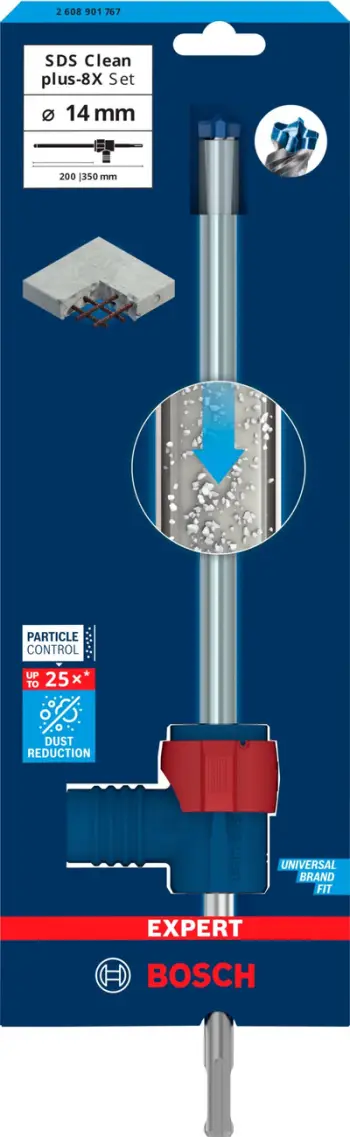 Set stërvilash çekiçi Bosch Expert Hammer Drill Bit SDS Clean Plus-8X, Ø14mm