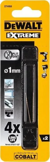 Set stërvilash DeWALT HSS-E Cobalt, 1.0mm, 2 copë - 1
