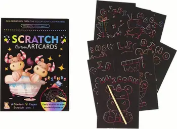 Libër vizatimi gërvishtës Scratch off Coloring Book Animals, për fëmijë, shumëngjyrësh