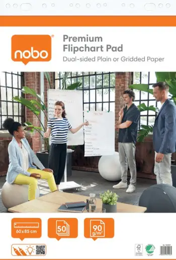 Bllok flipchart Nobo 1915657 Premium, 60x85cm, 50 fletë, i bardhë