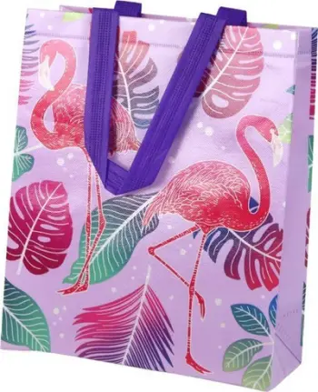 Qese dhurate Leantoys Gift Bag Flamingos, 30.5x24.5x10cm, lejla