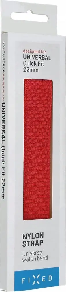 Rrip ore FIXED Nylon Strap, Garmin QuickFit 22 mm, me mbyllje velcro, i kuq