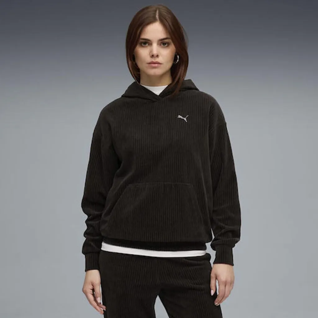Duks PUMA PUMA ESS ELEVATED Comfort Velour Rib Hoo - 2