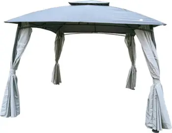Paviljon kopshti, 3x3x2.6 m, me perde, gri