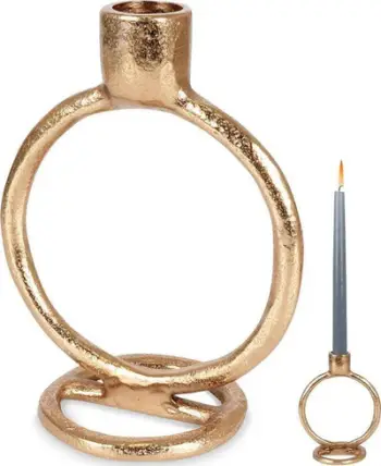 Mbajtës qiriri Home Styling Collection, alumin, 15 cm, ngjyrë ari